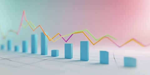 Poster - Minimalist Financial chart with moving up arrow