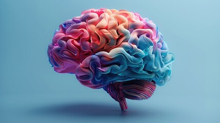 Aufkleber - The emotional brain. Use deep blue, purple and green. Generative AI.