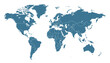 © Pavel - World map. Blue modern vector map. Silhouette map.
