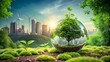 © Alon - Environmental technology concept. Sustainable development goals. Sustainable planet trend and bio-economy to limit climate change and global warming. Sustainable options for customer. Green business.