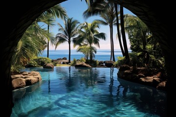 Wall Mural - Pool nature landscape ocean architecture outdoors.