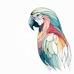 Wall Mural - Abstract watercolor illustration of a parrot, with soft colors