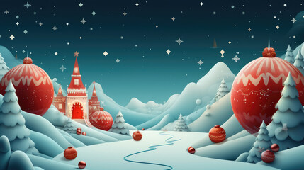 Wall Mural - Merry Christmas and new year background, generative ai