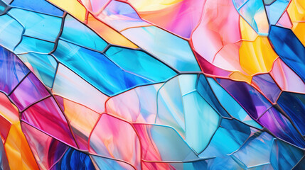 Wall Mural - Colorful stained glass background, close-up. Abstract background., generative ai