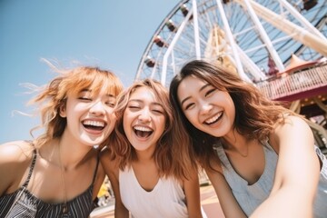 Poster - Laughing selfie summer adult.