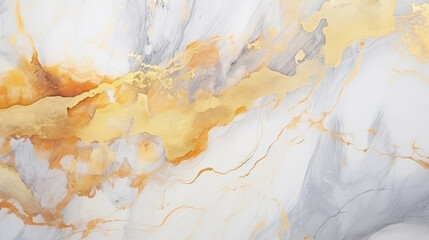 Wall Mural - Abstract transparent alcohol ink marble background. golden and grey. like splashing milk or ice cream., generative ai