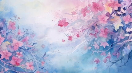 Wall Mural - Hand painted watercolor background, generative ai