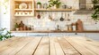 © Krystian - Wooden Kitchen Counter in Modern Interior with Plants and Bright Natural Light