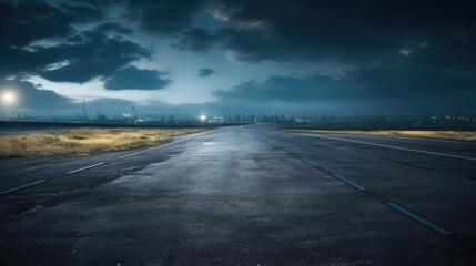 Wall Mural - Asphalt road with motion blur effect. Landscape with highway., generative ai