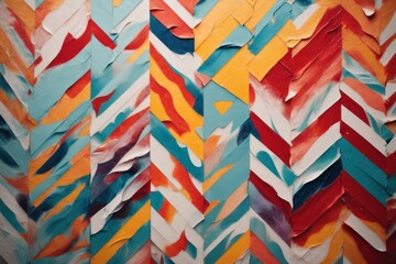 Wall Mural - Creative painting zigzag background