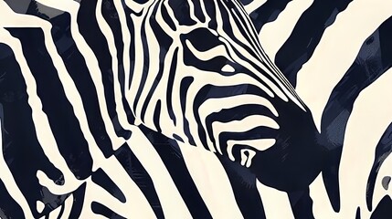 Sticker - Abstract Zebra Stripes in Black and White