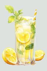 Poster - Lemonade drink food cocktail.