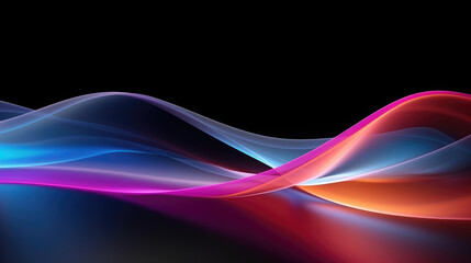 Abstract light painting background. Futuristic wave. illustration., generative ai