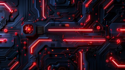 Poster - The background material for a circuit board processor, a future technology concept