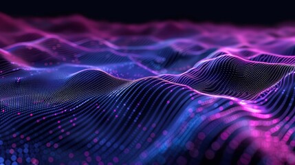 Aufkleber - The background has an abstract music background. It has a Molecular background with DNA. The background has a network of dots and lines. The background has a sound wave. The background has a 3D