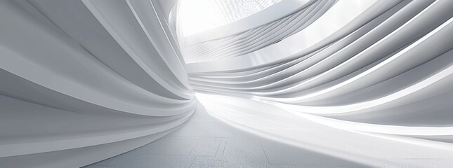 Poster - background with abstract wave pattern. geometric white wallpaper with abstract wave pattern