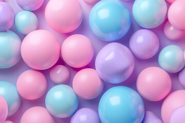Poster - The abstract background is composed of pastel spheres