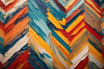 Wall Mural - Creative painting zigzag background