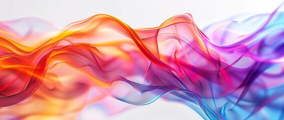 Poster - The design is 3D abstract with flowing, colorful lines and a glass-like texture.