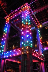 Poster - an abstract glowing photon tunnel crafted from dmx lights