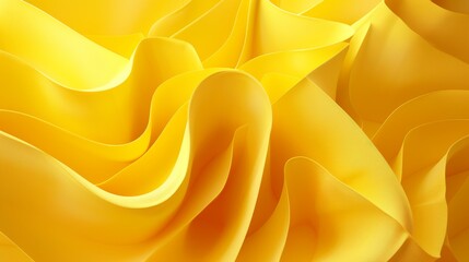 Poster - Colorful yellow background with abstract folded paper effect. Paper maze in 3D.