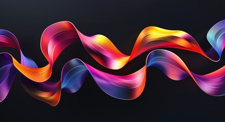 Wall Mural - An abstract wavy shape in motion rendered in 3D. Computer-generated geometric art
