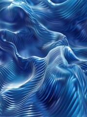 Poster - Blue colored lines abstract background. 3D rendering.