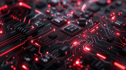 Poster - A background material for future technology concepts, based on circuit board processors