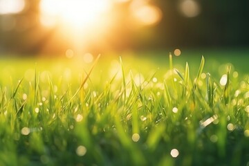 Canvas Print - Green grass backgrounds sunlight outdoors.