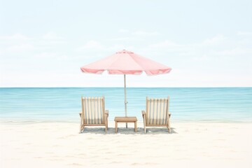 Poster - Beach travel furniture vacation outdoors.