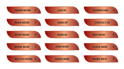 Web apps Buttons set. Red shiny reflected. Vector EPS 10