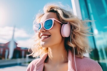 Sticker - Listening adult women smile.