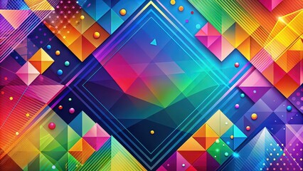 Sticker - Abstract background with vibrant colors and geometric shapes, abstract, background, vibrant, colors, geometric, shapes