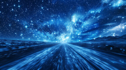 Wall Mural - hyperspace jump through the stars with a breathtaking view of the galaxy