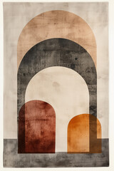 Poster - Minimalist abstract art print. Watercolor wall art. Modern painting. Created with Generative AI technology