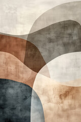 Poster - Minimalist abstract art print. Watercolor wall art. Modern painting. Created with Generative AI technology