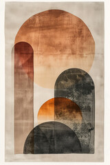 Poster - Minimalist abstract art print. Watercolor wall art. Modern painting. Created with Generative AI technology