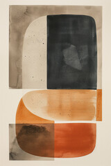Poster - Minimalist abstract art print. Watercolor wall art. Modern painting. Created with Generative AI technology