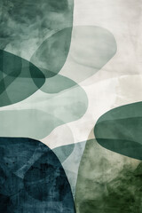 Poster - Minimalist abstract art print. Watercolor wall art. Modern painting. Created with Generative AI technology