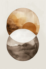 Poster - Minimalist abstract art print. Watercolor wall art. Modern painting. Created with Generative AI technology