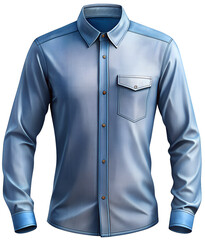 blue shirt isolated on white, generative ai