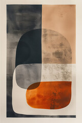 Poster - Minimalist abstract art print. Watercolor wall art. Modern painting. Created with Generative AI technology