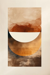 Poster - Minimalist abstract art print. Watercolor wall art. Modern painting. Created with Generative AI technology