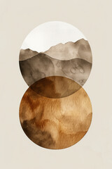 Poster - Minimalist abstract art print. Watercolor wall art. Modern painting. Created with Generative AI technology