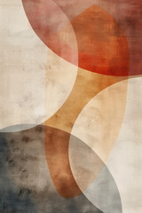 Poster - Minimalist abstract art print. Watercolor wall art. Modern painting. Created with Generative AI technology