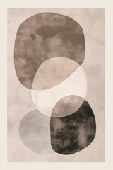 Poster - Minimalist abstract art print. Watercolor wall art. Modern painting. Created with Generative AI technology