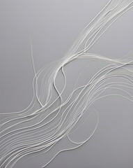 Wall Mural - Abstract swirl of white lines on gray background