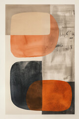 Poster - Minimalist abstract art print. Watercolor wall art. Modern painting. Created with Generative AI technology