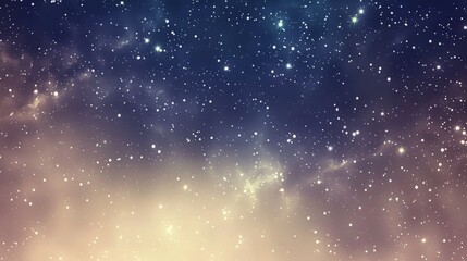 Wall Mural - A stellar background featuring a cosmic gradient from dark blue to violet, filled with stars, set against a soft beige backdrop. Adds a touch of the universe to any setting.