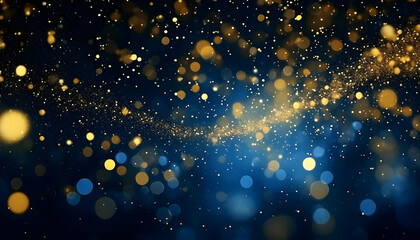 Wall Mural - Abstract texture blue and gold bokeh lights background
Blue and gold de-focused light background Textured blue and gold bokeh wallpaper Dreamy blue and gold bokeh design element